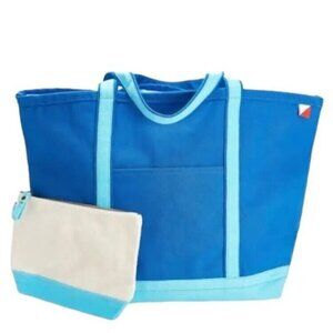 Shorebags Large Zip Top Boat Tote with Pouch Cadet,Bag